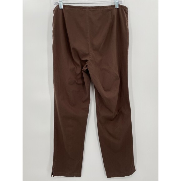 EILEEN FISHER Brown Cotton Pull On Side Zip Lightweight Trouser Pants Size XS - Picture 3 of 7
